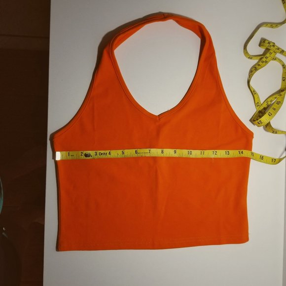 Set of two Women's Halter V Neck Sleeveless Backless Basic Crop Tops Size XXL - Picture 2 of 9